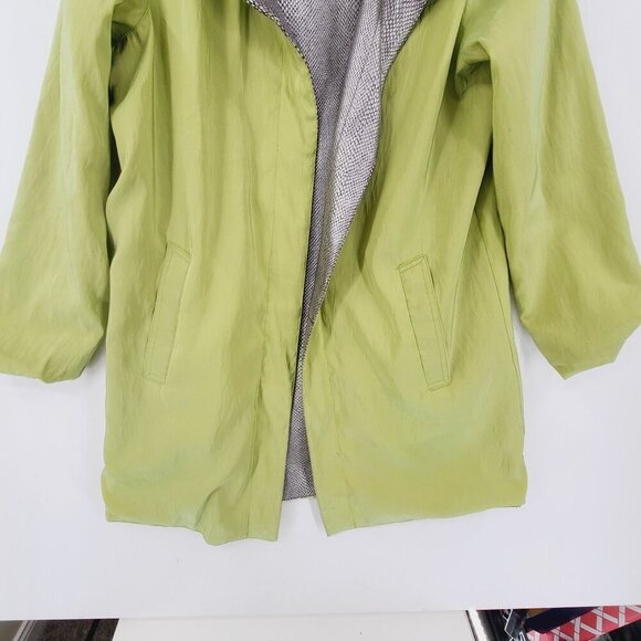 Mycra Pac Jacket Women's Small Reversible Hood Raincoat Jacket Silver Green - Picture 9 of 15